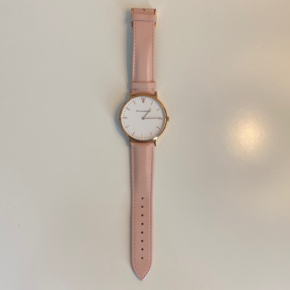 Paul Valentine Pink Leather Watch